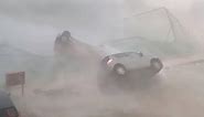 Cyclone Topples Cars in India