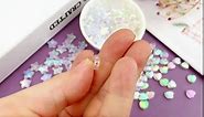 OIIKI 400pcs Acrylic Star and Heart Shape Beads, Star & Heart Shape Charming Beads, Clear Acrylic AB Beads for DIY Jewelry Craft Making Necklace Bracelet Supplies（2 Shape: 11mm Star, 9mm Heart ）