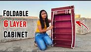 HRM 6 Layer Portable Foldable Collapsible Storage Rack Wardrobe | How To Assemble Portable Wardrobe