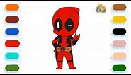 Learn to Draw Marvel Chibi DeadPool - Drawing and Coloring Tutorial for Kids