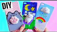 3 DIY VIRAL SQUISHY PHONE CASES | Cat, cloud & cat footprint