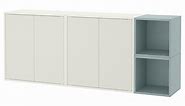 EKET wall-mounted cabinet combination, white/light grey-blue, 175x35x70 cm - IKEA