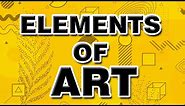 Elements Of Art Easy Step By Step | Line, Shape, Form, Color, Value, Space, Texture | Art Tutorials