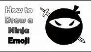 How to Draw a Ninja Emoji - Very Easy - For Kids