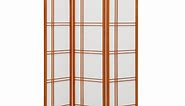 Magshion 3 Panel Folding Wood Room Divider, 5.8 ft Tall Partition Wall Privacy Screen for Indoor Conference Studio, Walnut