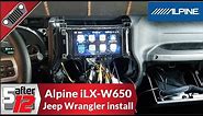 Alpine iLX-W650 install in a 2016 Jeep Wrangler