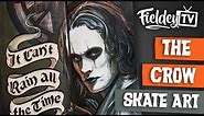 The Crow tribute art - skateboard art speed painting with Brandon Lee