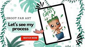 Watch me draw Cute Baby Groot in Procreate