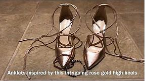 The rose gold high heel ballet inspired shoes