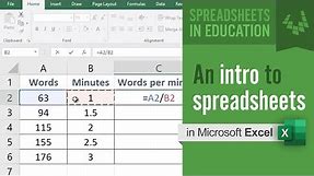 Introduction to Spreadsheets (using Excel)