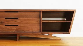 How To Build Mid Century Modern TV Stand, Credenza, Media Console | Woodworking