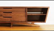 How To Build Mid Century Modern TV Stand, Credenza, Media Console | Woodworking