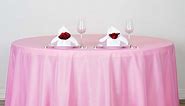 120" Pink Seamless Polyester Round Tablecloth