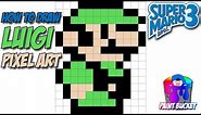 How to Draw Luigi from Super Mario Bros. 3 - SMB3 Pixel Art Sprites Drawing Tutorial