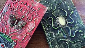 How To Make A Spell Book - Witch Halloween Decor - Easy DIY Mod Podge & Tissue Paper Spell Book Prop