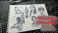 How I Draw Random TikTok Faces: 100 Faces Challenge #100faces