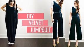 DIY velvet jumpsuit - perfect holiday, wedding, or party outfit.
