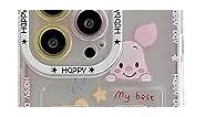 iFiLOVE for iPhone 15 Winnie The Pooh Case with Card Holder, Girls Boys Kids Women Cute Cartoon Card Slot Pocket Protective Case Cover for iPhone 15 (No.7)