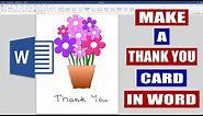 How to make a THANK YOU card in WORD | Microsoft Word Tutorials