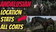 Red Dead Redemption 2 Andalusian HORSE LOCATION & ALL COATS & STATS GOOD HORSE GUIDE