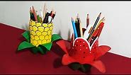 Pen Holder - How To Make Attractive Pen Holders With Plastic Bottles Specially For Kids |