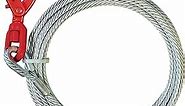 VULCAN Winch Cable - Self-Locking Swivel Hook - Galvanized Steel Core - 3/8 Inch x 50 Foot - 14,000 Lbs. Minimum Breaking Strength