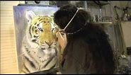 Airbrush Tutorial: Tiger Wildlife Stencil Harder & Steenbeck Airbrush Anleitung