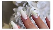 Ivory White Press on Nails Medium Stiletto Almond,KQueenest Pure Color Acrylic Nails Kit Reusable Fake Nails with Feature Protective UV Coating for Women Nail Art Manicure in 24 PCS