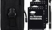 3 × 5" Waterproof Notepad Notebook with Weatherproof Pen and Fabric Notebook Cover, Write in The Rain Pocket Notebook Waterproof Small Notepad for Outdoor Activities Recording