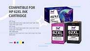 62XL 62 ink For HP 62 62XL Ink Cartridges Combo Pack Black and Color Work with HP Envy 5540 5640 5660 7644 7645 OfficeJet 5740 8040 OfficeJet 200 250 Series Printer(2 Pack)