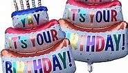 Happy Birthday Balloon Big 39" Foil Inflated Mylar Balloons Large Self-inflating Happy Bday Delivery Ballon Party Decoration Inflatable Ballons Supplies YAY