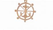 10k Yellow Gold Nautical Anchor Ship Wheel Mariners In A Pendant Charm Necklace Sea Shore Fine