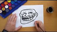 How to draw the Trollface - Meme drawing