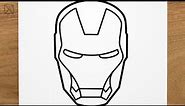 How to draw IRON MAN step by step, EASY