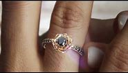 ROSE GOLD LADY'S ROSE BLACK DIAMOND RING - ELENA NO. 14