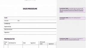 Sales Procedure [ISO 9001 templates]