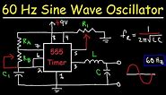 60 Hz Sine Wave Generator Using 555 Timer & LC Tank Oscillator