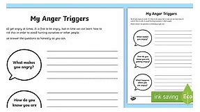 My Anger Triggers Worksheet