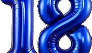 Navy Blue Number 18 Balloons,40 Inch Dark Blue 18 or 81 Birthday Balloon Large Foil Mylar Number Digital Balloons for Birthday Party Graduation Baby Shower Anniversary Decorations