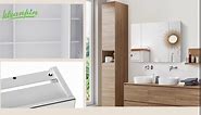 kleankin LED Medicine Cabinet, 35.5 x 29.5 Wall-Mounted Bathroom Vanity Mirror Organizer with Dimmer Touch Switch, Three Doors, and USB Charged, White