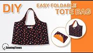 DIY Easy foldable Tote Bag | 접이식 에코백 만들기 | How to make shopping bag - free pattern [sewingtimes]