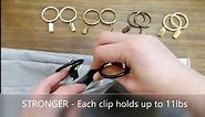 40 Pcs Magalée Curtain Rings with Clips, Fits up to 1.2-Inch Rod, Clip Rings Heavy Duty Curtain Clip with Rings | Antique Bras