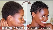 Super Defined Finger coils on SHORT 4C natural hair | How to STYLE your TWA - BIG CHOP