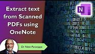 Find, search, get or copy text from scanned PDF using OneNote - free - 2021 - OCR