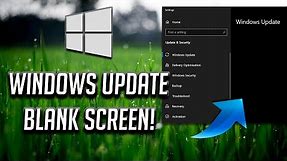 How to Fix Windows Update Blank Screen in Settings on Windows 10 [2024]