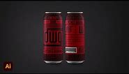 Product Packaging For Soda Can Label Design In Adobe Illustrator cc 2021 | Tutorial