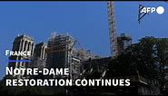 Notre-Dame roof frame installed in Paris as post-fire restoration continues | AFP