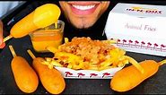 ASMR CORN DOGS ANIMAL STYLE FRIES WITH CHEESE SAUCE MUKBANG BIG BITES JERRY EATING RELAXING TAPPING