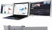 FOPO Triple Monitor for Laptop, 15" Laptop Monitor Screen Extender for Dual Monitor Display, FHD 1080P IPS Portable Monitor for 15"-17.3" Laptop & Switch/Xbox, Plug and Play for Windows/MAC