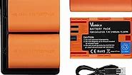 Vemico LP-E6 LP-E6N Battery Charger Set 2 x 2100mAh Replacement Batteries Dual Slots LCD Type-C Cable Charger for EOS 5D Mark IV/5D Mark III/5DS R/5D Mark II/6D/7D Mark II/7D/80D/70D/60D/60Da